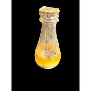 Vintage Esquire Scuff-Kote Clear Glass Shoe Polish Bottle and Cap 4"h